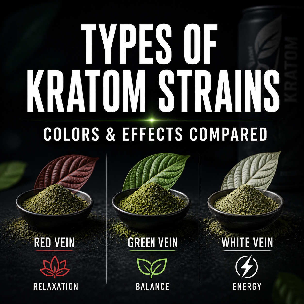 Different Types of Kratom Strains & Effects Comparison Chart