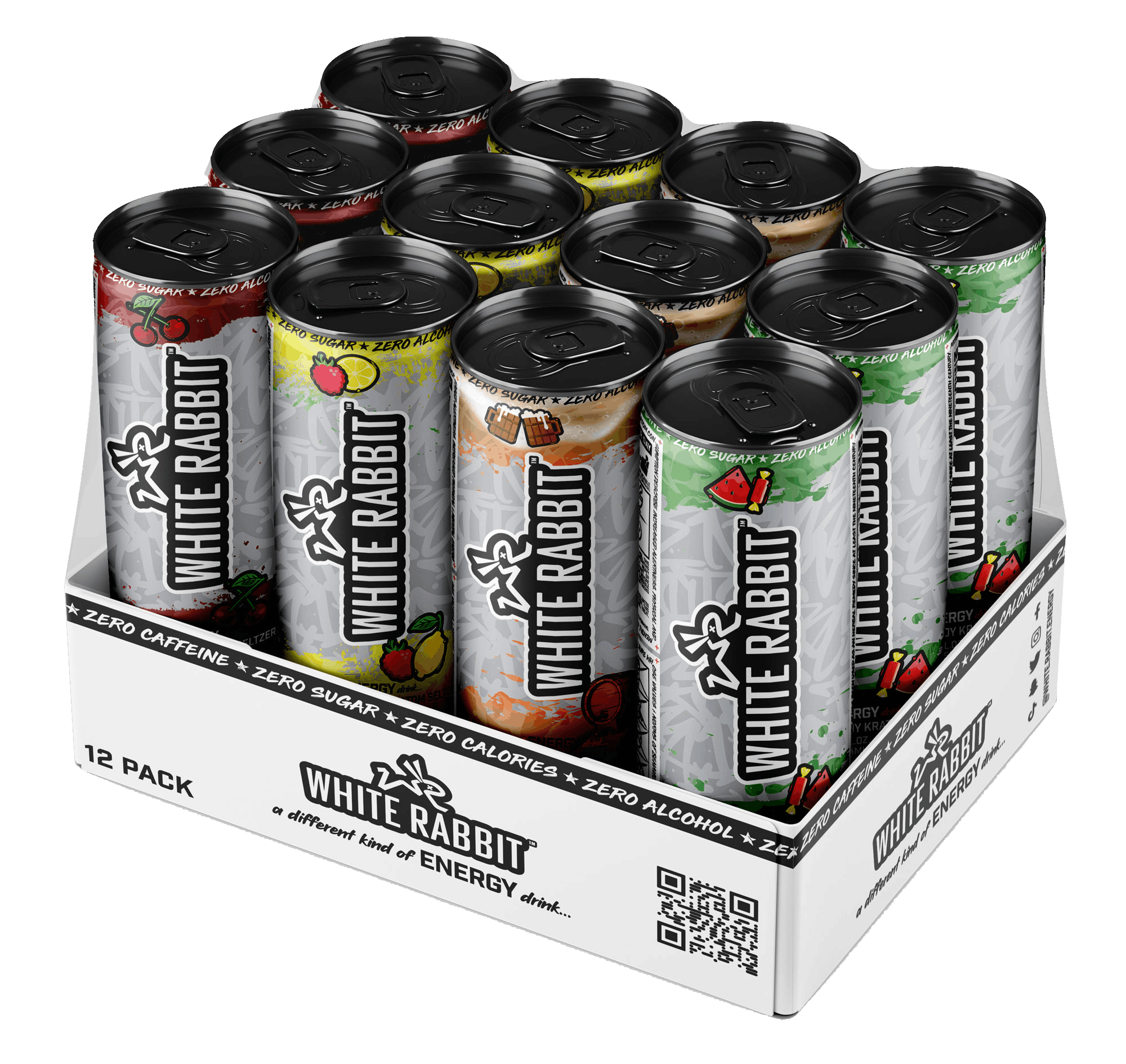 White Rabbit Energy 12-can kratom seltzer sample case