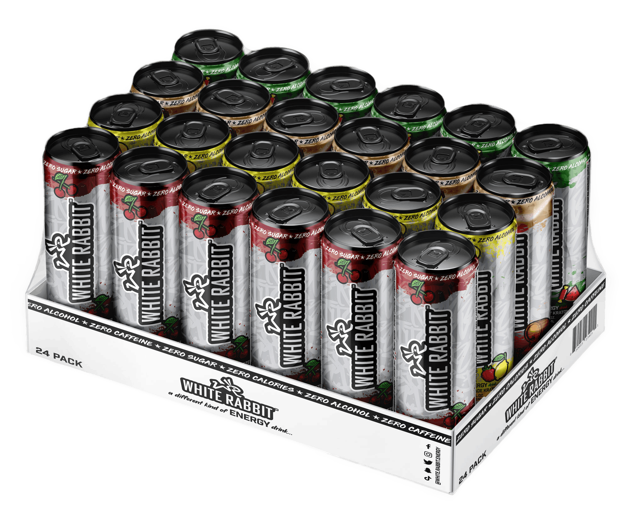 White Rabbit Energy 24-can kratom seltzer sample case