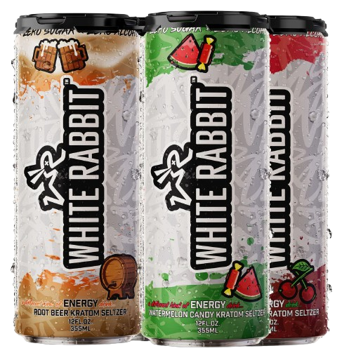 White Rabbit Energy four-can kratom seltzer sample pack