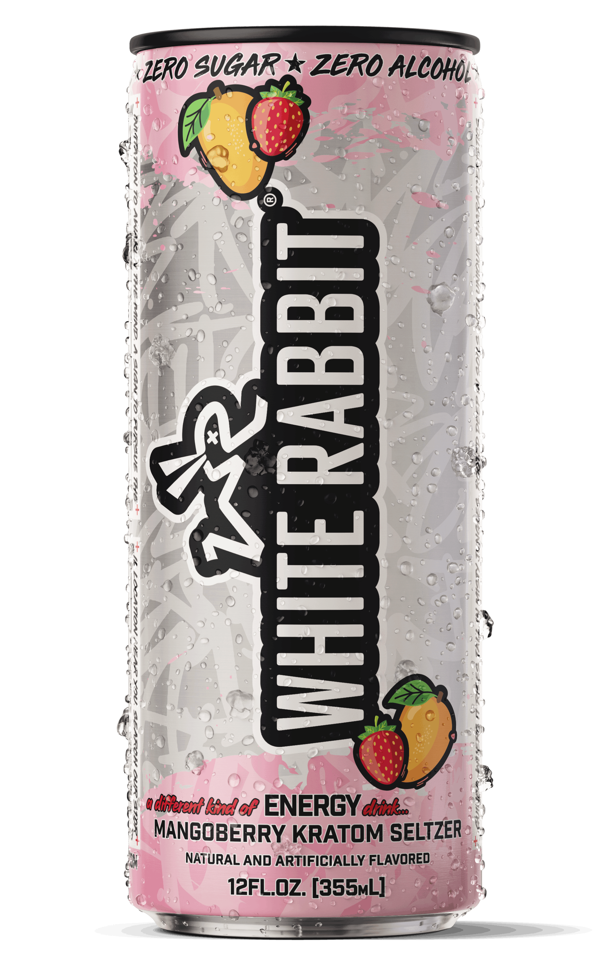 White Rabbit Energy MangoBerry kratom seltzer can