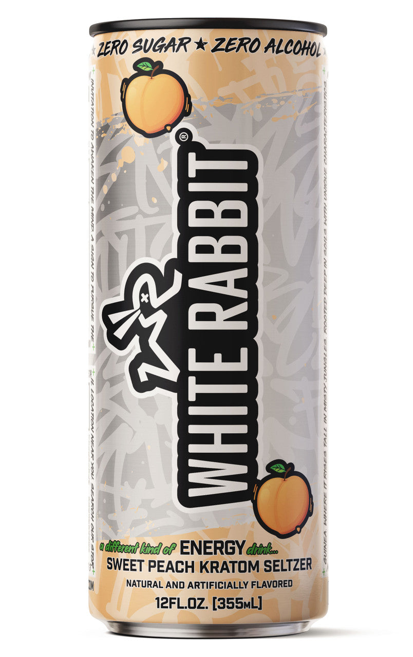 Sweet Peach Kratom Seltzer – White Rabbit Energy